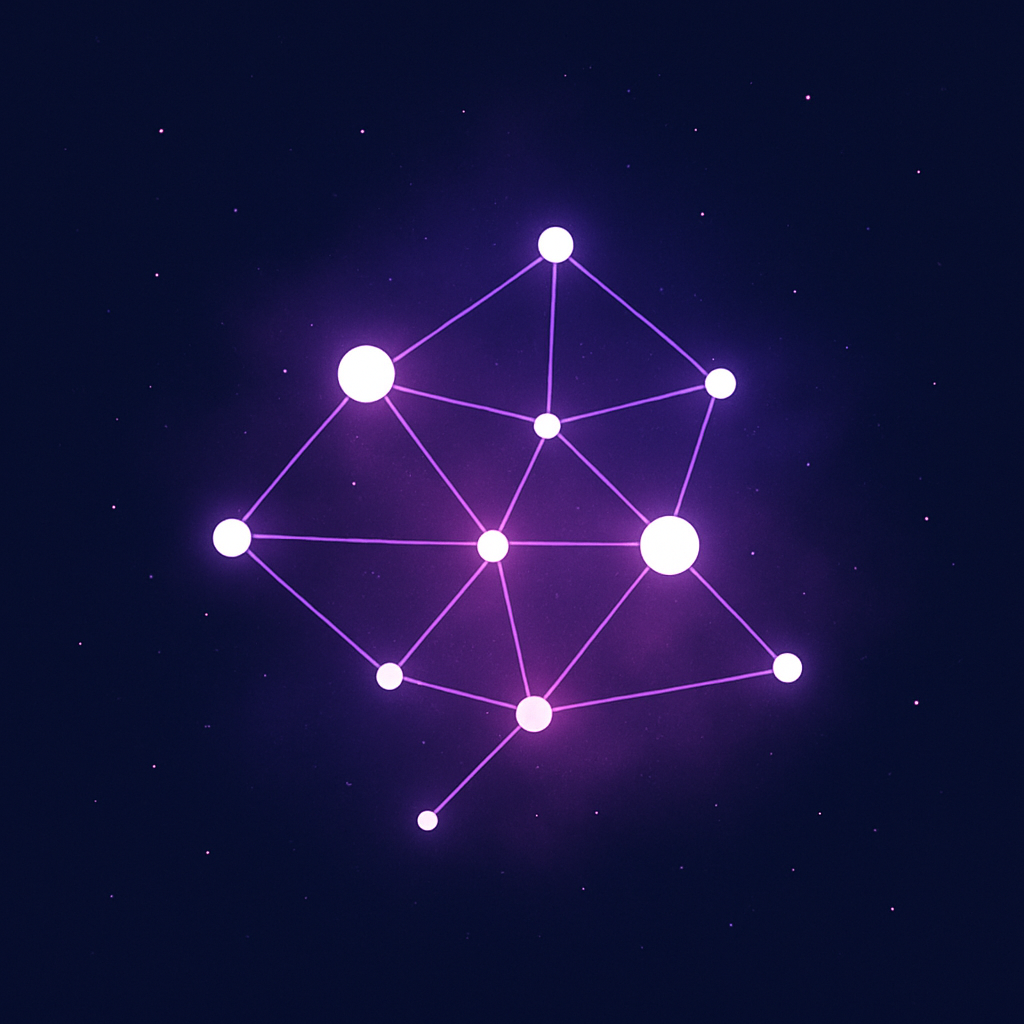 Abstract nebula node network illustration